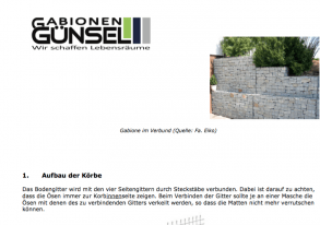 Aufbauanleitung Ösen- und Steckstab-Gabionen